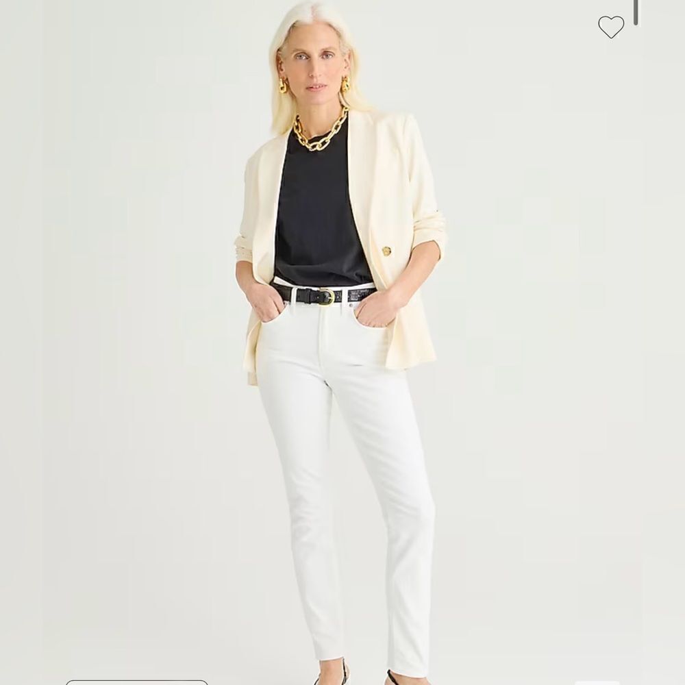 J.Crew 9" toothpick jean in white wash